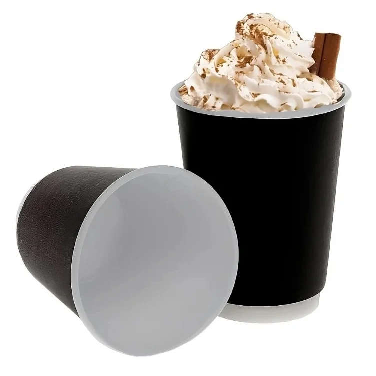 Стакан двухслойный бумажный для горячих напитков 250 мл, черный, 25 шт